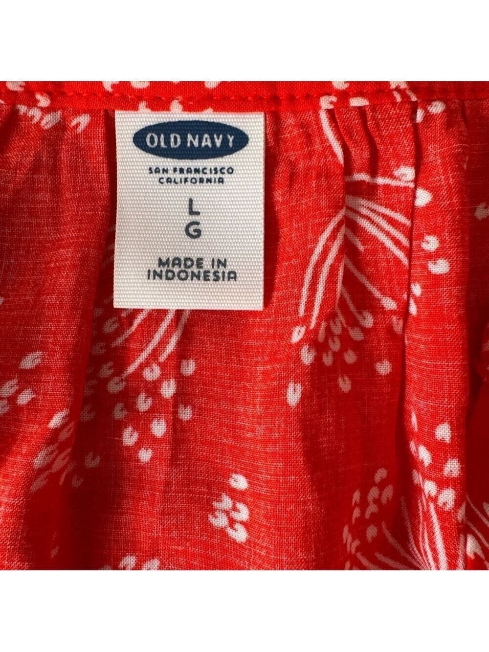 Red / orange Floral Women's Top - Picture 3 of 7